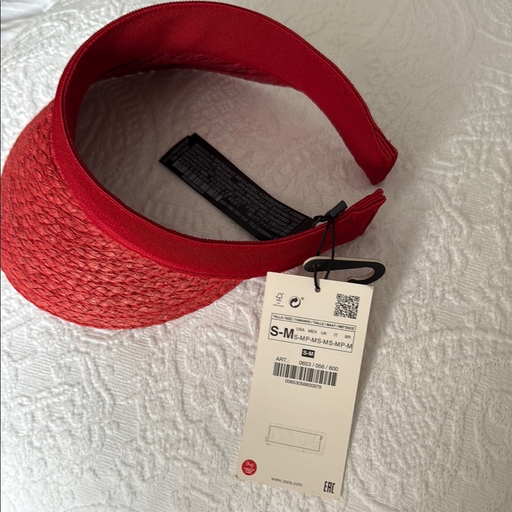 Zara straw  Red hat - Picture 2 of 6
